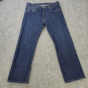 Levi's 501 Jeans Mens 38x30 Blue Straight Button Fly Dark Wash